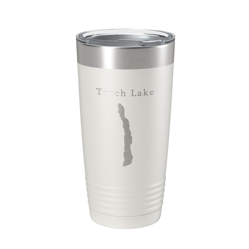 Torch Lake Map Tumbler Travel Mug Insulated Laser Engraved Coffee Cup Michigan 20 oz