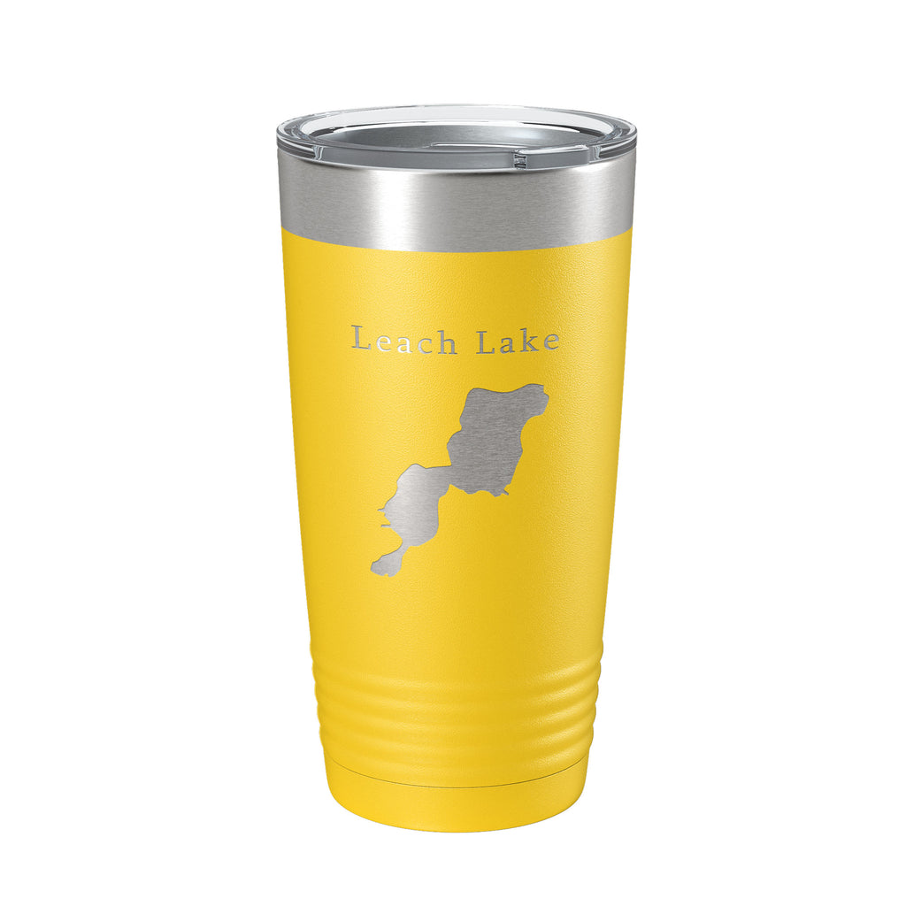 Leach Lake Map Tumbler Travel Mug Insulated Laser Engraved Coffee Cup Michigan 20 oz