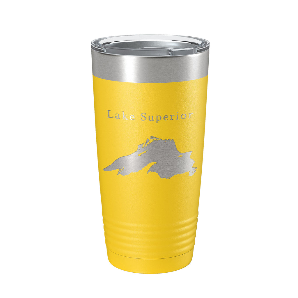 Lake Superior Map Tumbler Travel Mug Insulated Laser Engraved Coffee Cup Michigan Minnesota Wisconsin 20 oz