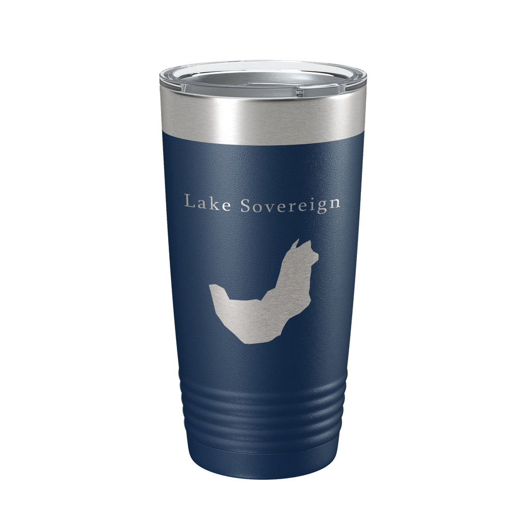 Lake Sovereign Map Tumbler Travel Mug Insulated Laser Engraved Coffee Cup Georgia 20 oz