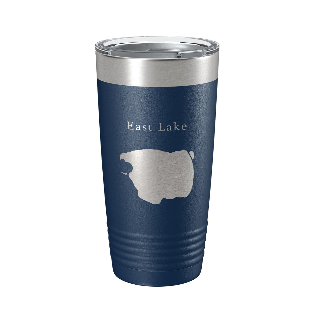 East Lake Map Tumbler Travel Mug Insulated Laser Engraved Coffee Cup Oregon 20 oz