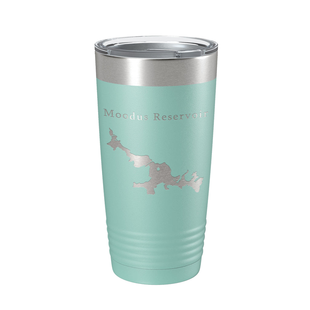 Moodus Reservoir Tumbler Lake Map Travel Mug Insulated Laser Engraved Coffee Cup Connecticut 20 oz