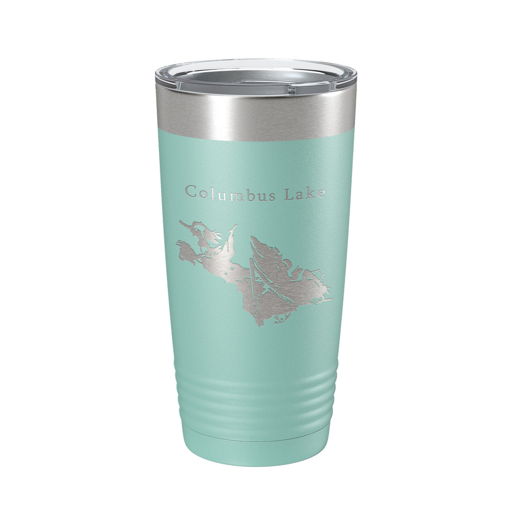 Columbus Lake Map Tumbler Travel Mug Insulated Laser Engraved Coffee Cup Mississippi 20 oz