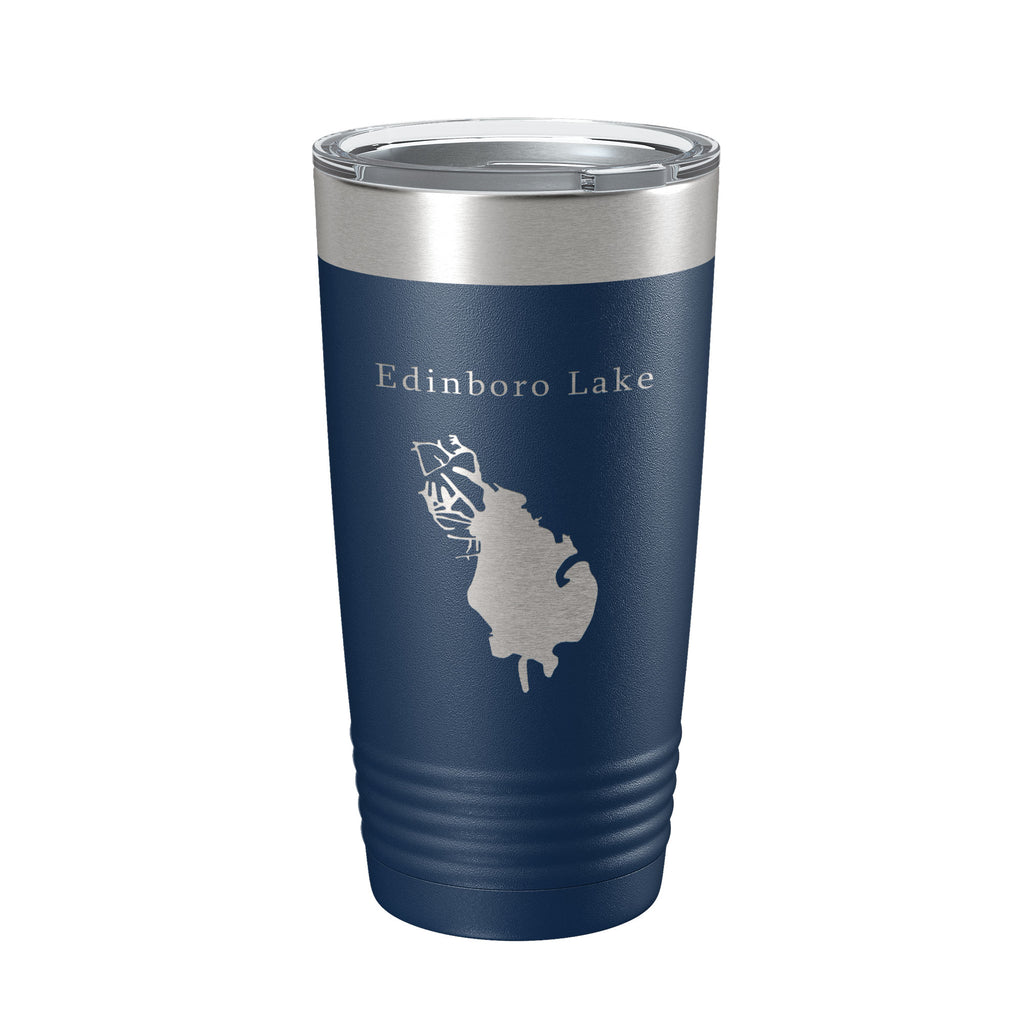 Edinboro Lake Map Tumbler Travel Mug Insulated Laser Engraved Coffee Cup Pennsylvania 20 oz