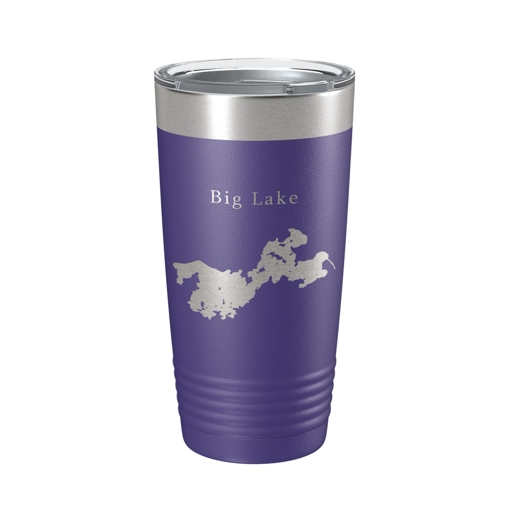 Big Lake Map Tumbler Travel Mug Insulated Laser Engraved Coffee Cup Alaska 20 oz