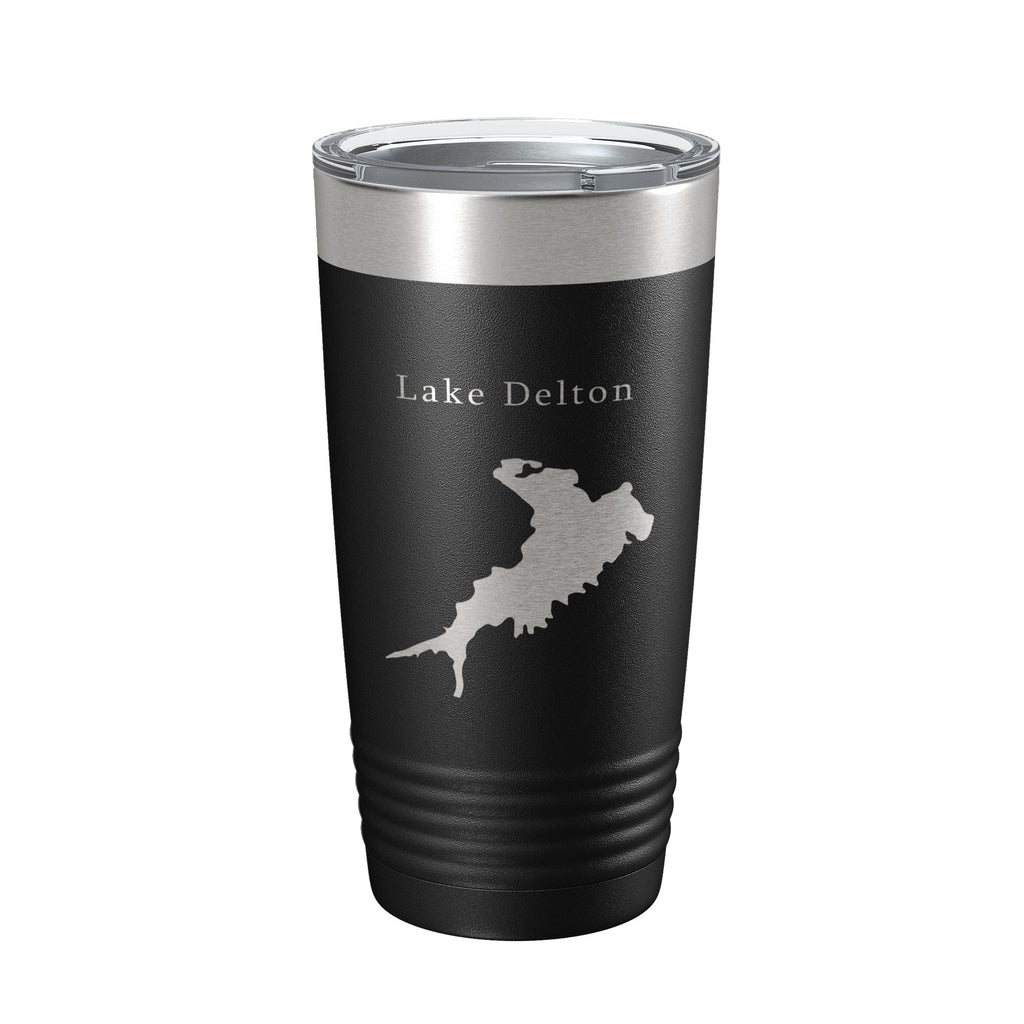 Lake Delton Map Tumbler Travel Mug Insulated Laser Engraved Coffee Cup Wisconsin 20 oz