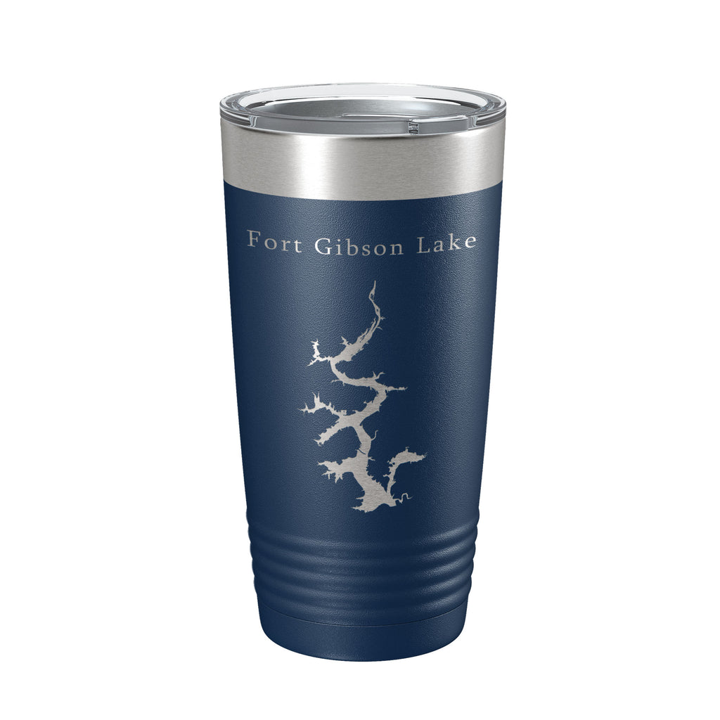 Fort Gibson Lake Map Tumbler Travel Mug Insulated Laser Engraved Coffee Cup Oklahoma 20 oz