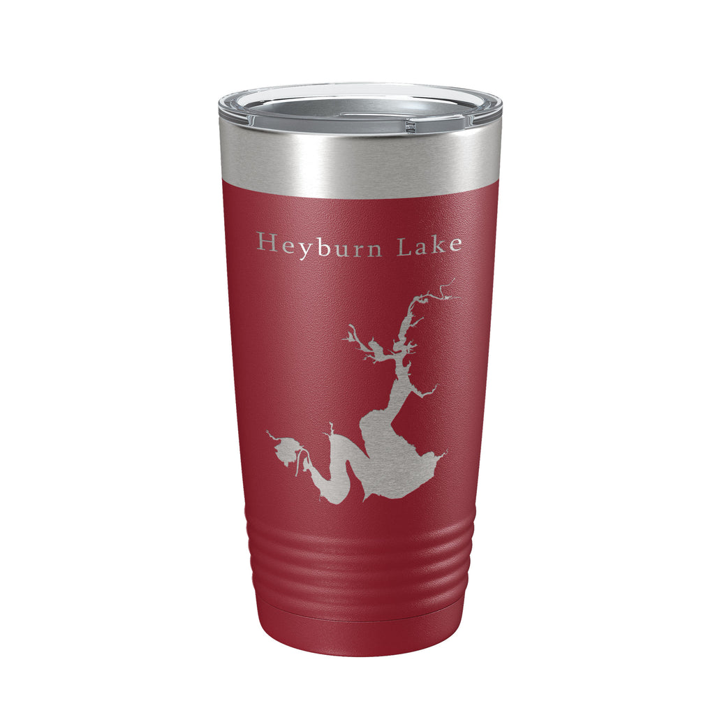 Heyburn Lake Map Tumbler Travel Mug Insulated Laser Engraved Coffee Cup Oklahoma 20 oz