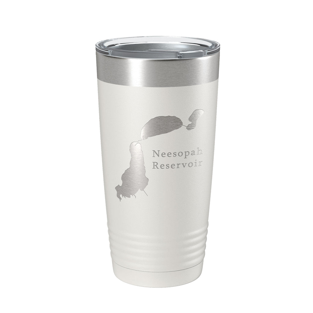 Neesopah Reservoir Tumbler Lake Map Travel Mug Insulated Laser Engraved Coffee Cup Colorado 20 oz