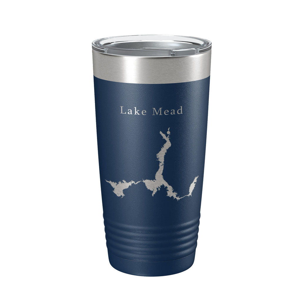 Lake Mead Map Tumbler Travel Mug Insulated Laser Engraved Coffee Cup Arizona Nevada 20 oz