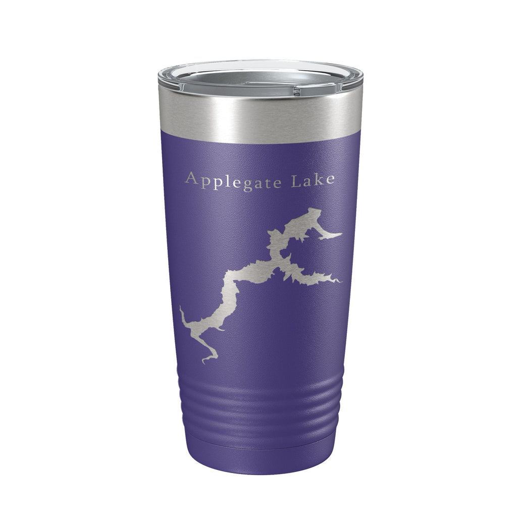 Applegate Lake Map Tumbler Travel Mug Insulated Laser Engraved Coffee Cup Oregon 20 oz