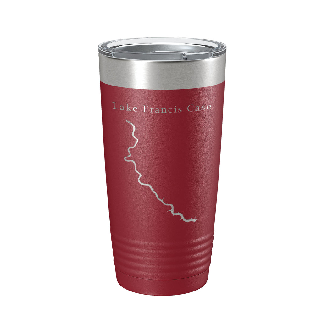 Lake Francis Case Map Tumbler Travel Mug Insulated Laser Engraved Coffee Cup South Dakota 20 oz