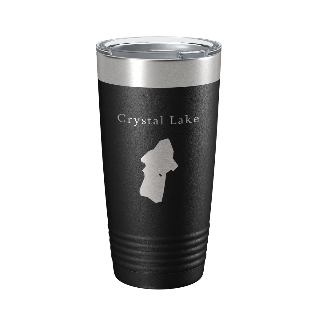 Crystal Lake Map Tumbler Travel Mug Insulated Laser Engraved Coffee Cup California 20 oz