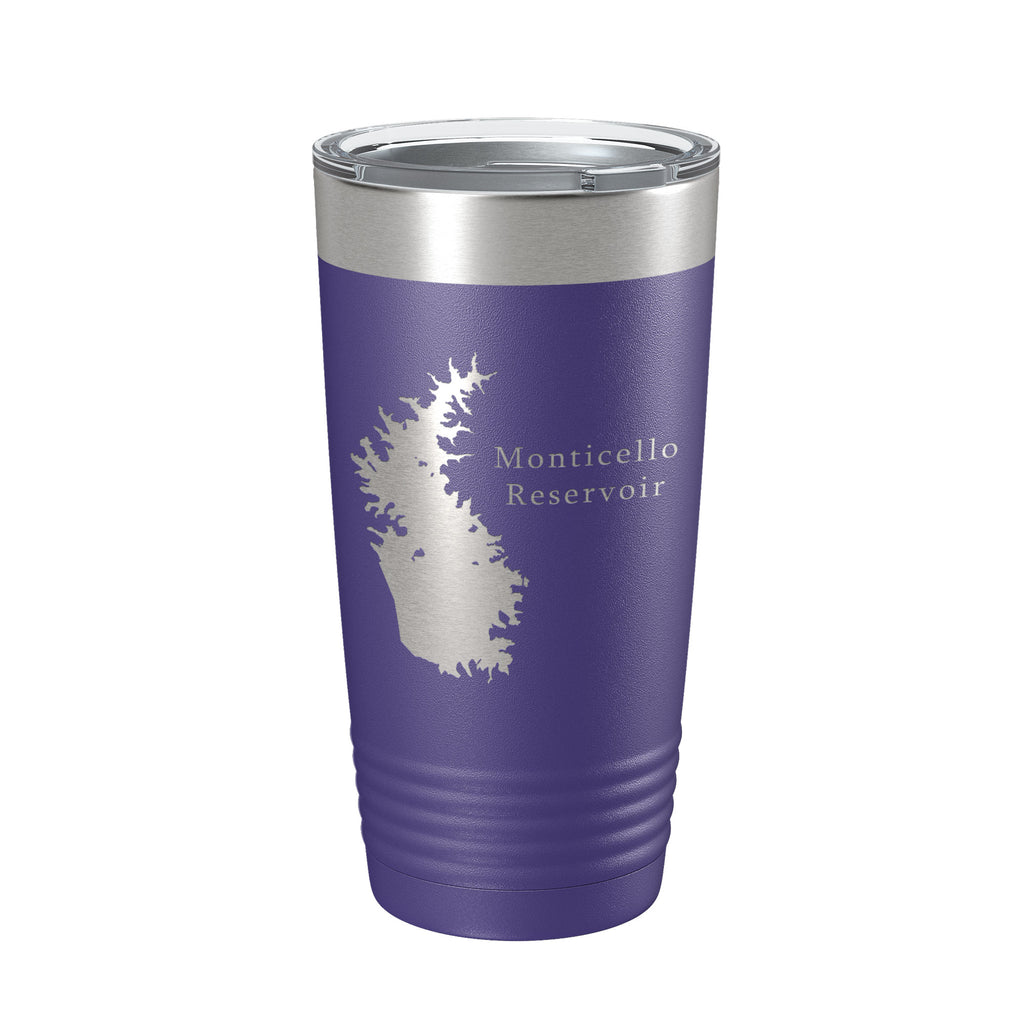 Monticello Reservoir Tumbler Lake Map Travel Mug Insulated Laser Engraved Coffee Cup South Carolina 20 oz