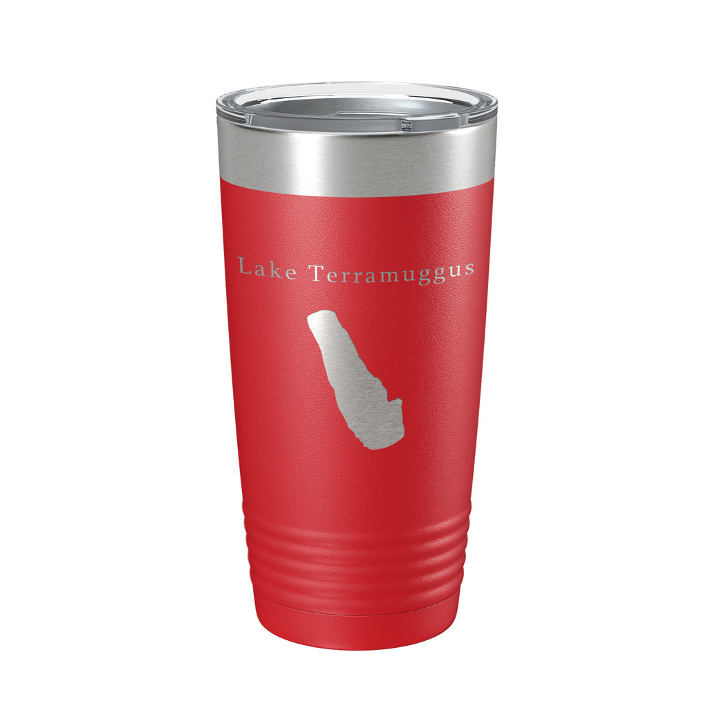 Lake Terramuggus Map Tumbler Travel Mug Insulated Laser Engraved Coffee Cup Connecticut 20 oz