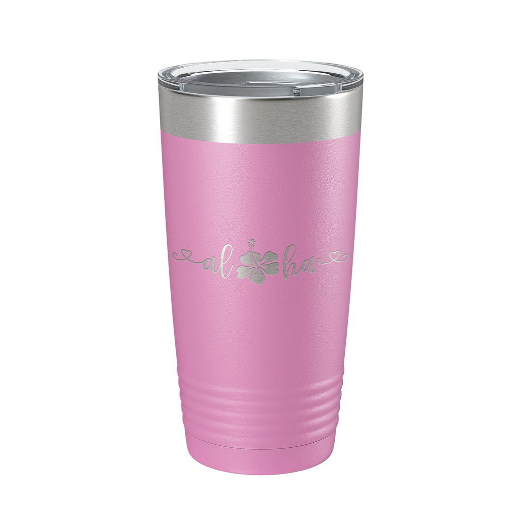 Aloha Hibiscus Tumbler Flower Travel Mug Cute Insulated Laser Engraved Coffee Cup Hawaii 20 oz