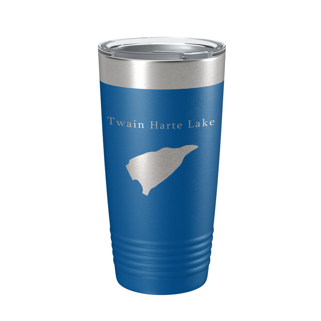 Twain Harte Lake Map Tumbler Travel Mug Insulated Laser Engraved Coffee Cup California 20 oz