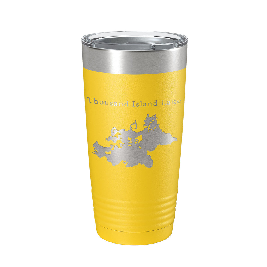 Thousand Island Lake Cisco Chain Map Tumbler Travel Mug Insulated Laser Engraved Coffee Cup Michigan 20 oz