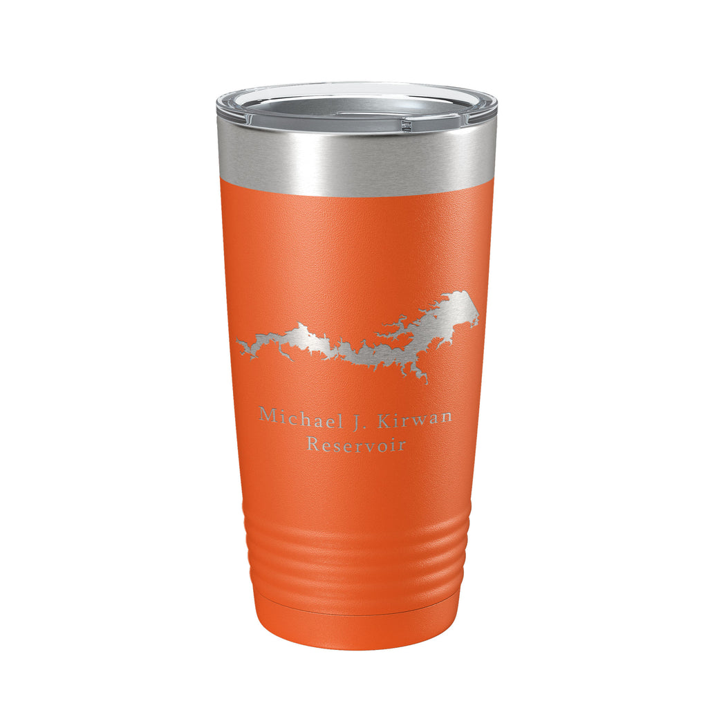 Michael J. Kirwan Reservoir Tumbler Lake Map Travel Mug Insulated Laser Engraved Coffee Cup Ohio 20 oz