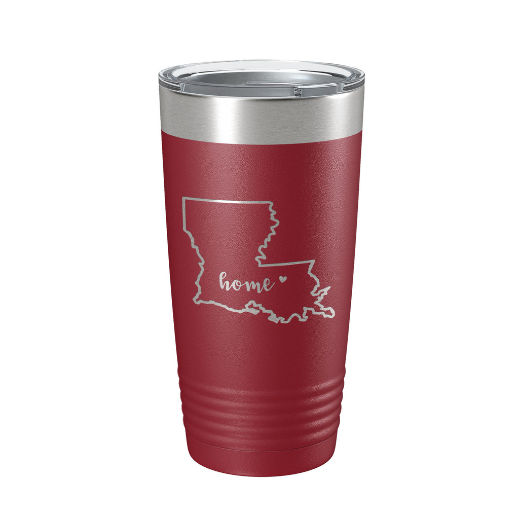 Louisiana Tumbler Home State Travel Mug Insulated Laser Engraved Map Coffee Cup 20 oz