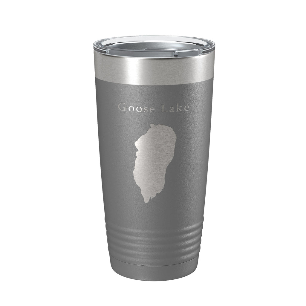 Goose Lake Map Tumbler Travel Mug Insulated Laser Engraved Coffee Cup California Oregon 20 oz