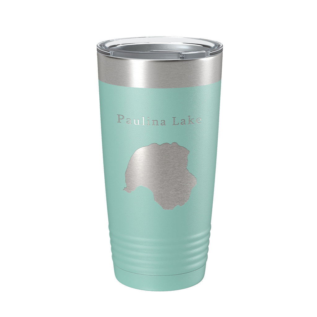 Paulina Lake Map Tumbler Travel Mug Insulated Laser Engraved Coffee Cup Oregon 20 oz