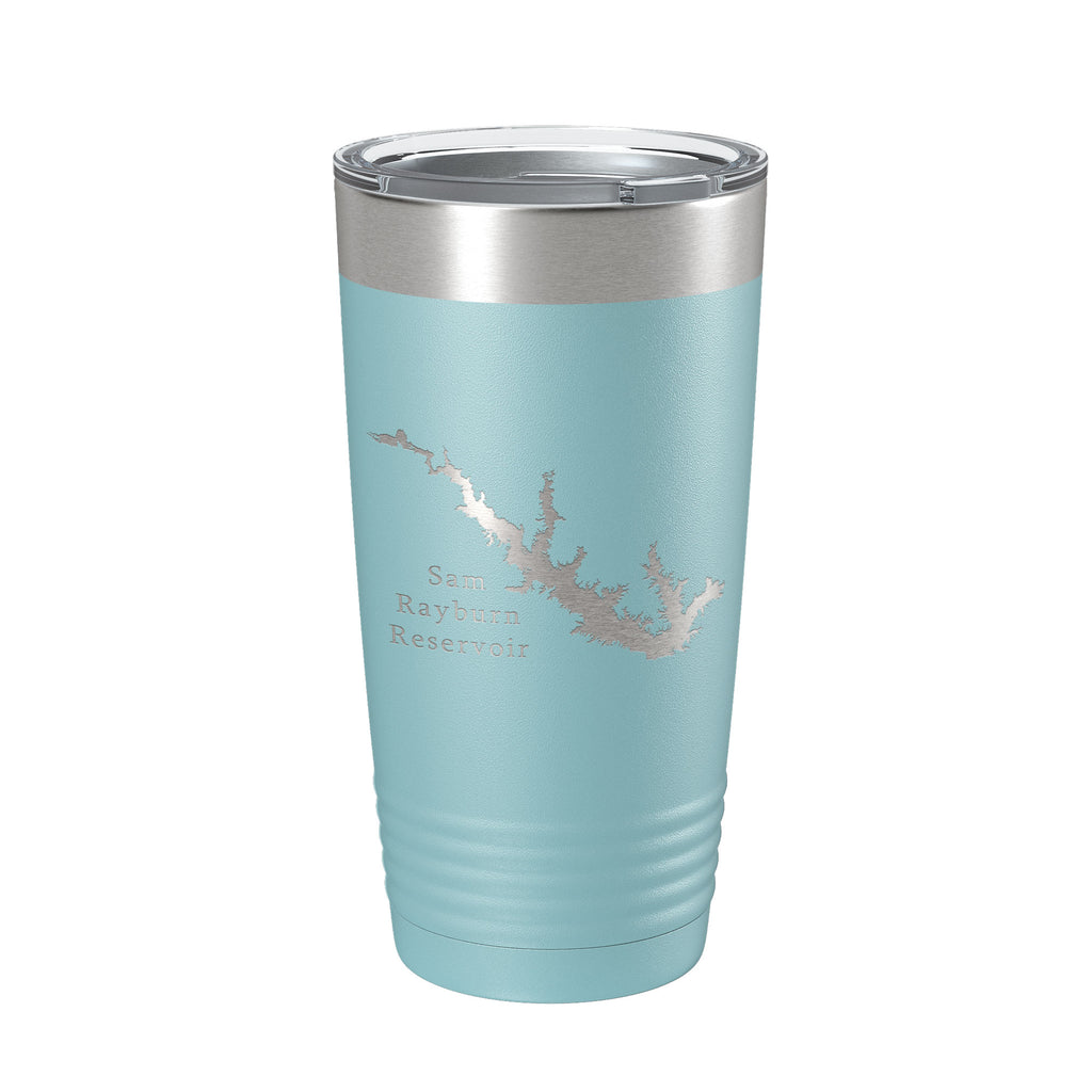 Sam Rayburn Reservoir Tumbler Lake Map Travel Mug Insulated Laser Engraved Coffee Cup Texas 20 oz