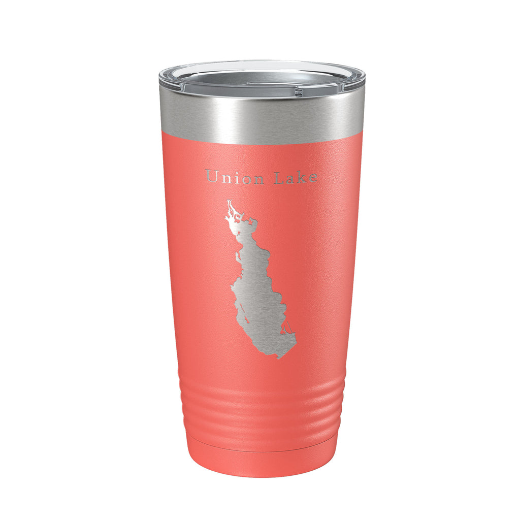 Union Lake Map Tumbler Travel Mug Insulated Laser Engraved Coffee Cup New Jersey 20 oz