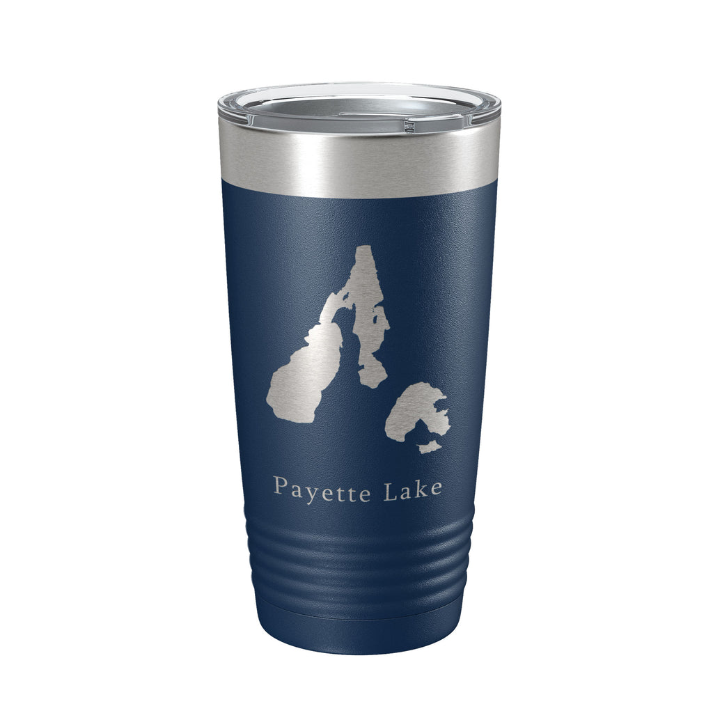 Payette Lake Map Tumbler Travel Mug Insulated Laser Engraved Coffee Cup Idaho 20 oz