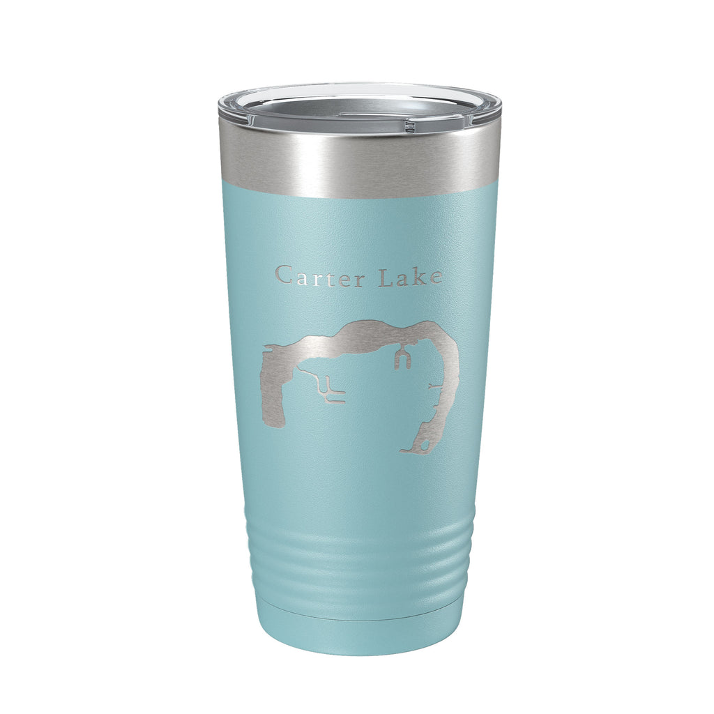 Carter Lake Map Tumbler Travel Mug Insulated Laser Engraved Coffee Cup Iowa Omaha Nebraska 20 oz