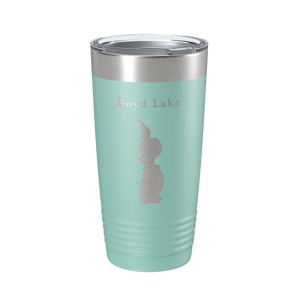 Boyd Lake Map Tumbler Travel Mug Insulated Laser Engraved Coffee Cup Colorado 20 oz