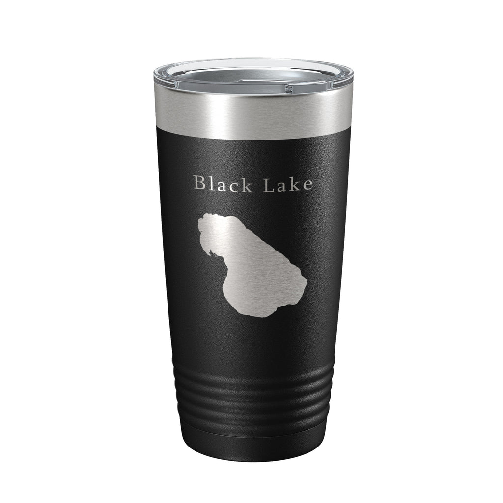 Black Lake Map Tumbler Travel Mug Insulated Laser Engraved Coffee Cup Michigan 20 oz