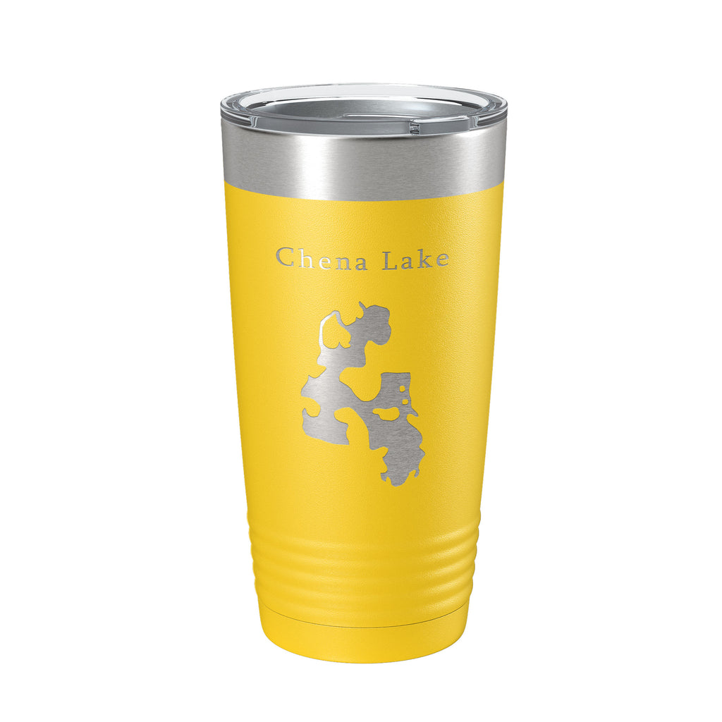 Chena Lake Map Tumbler Travel Mug Insulated Laser Engraved Coffee Cup Alaska 20 oz