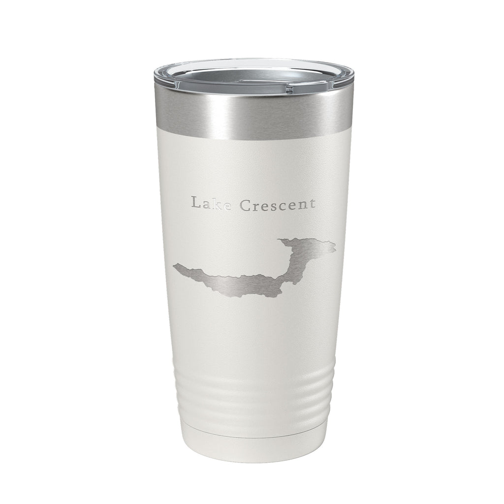 Lake Crescent Map Tumbler Travel Mug Insulated Laser Engraved Coffee Cup Washington 20 oz