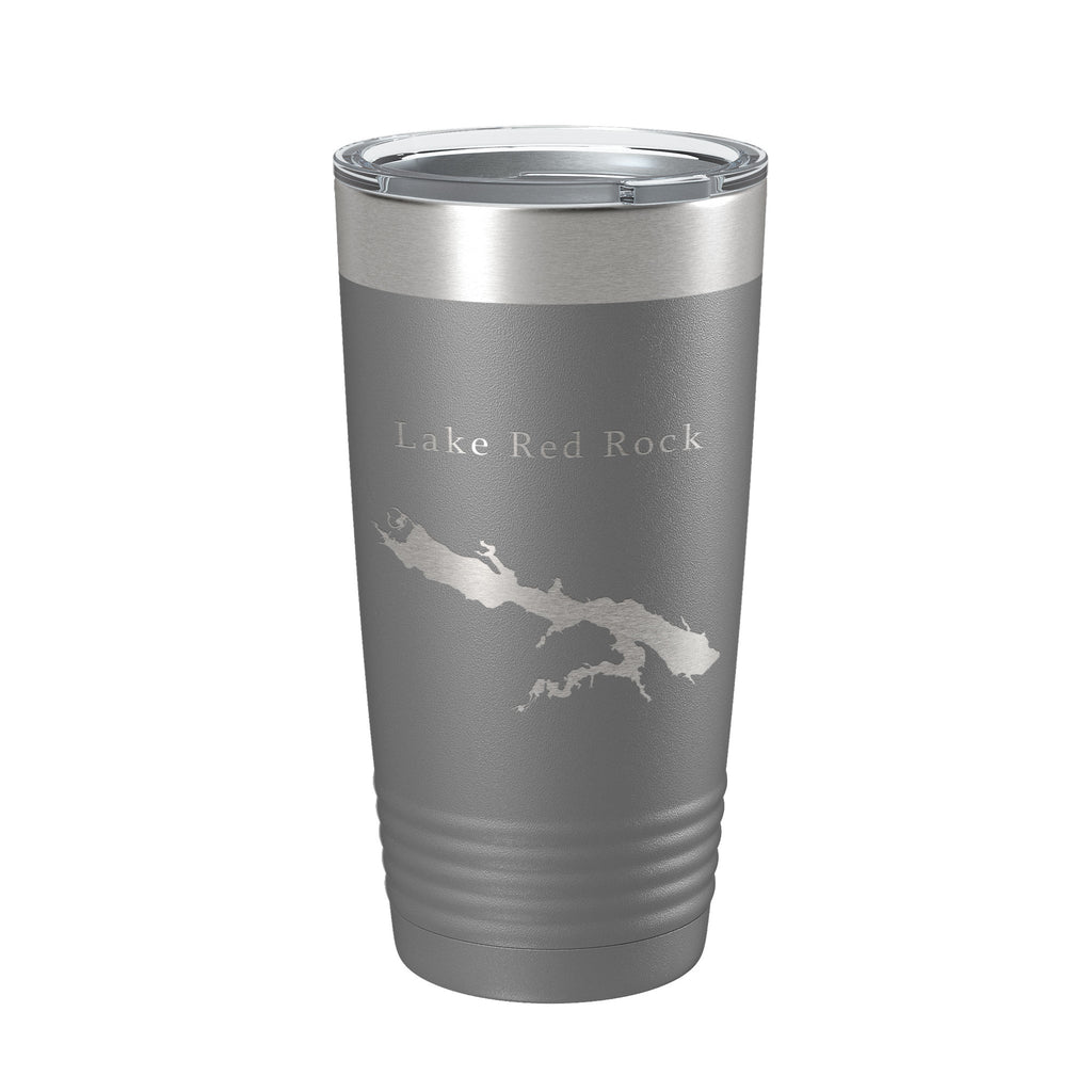 Lake Red Rock Map Tumbler Travel Mug Insulated Laser Engraved Coffee Cup Iowa 20 oz