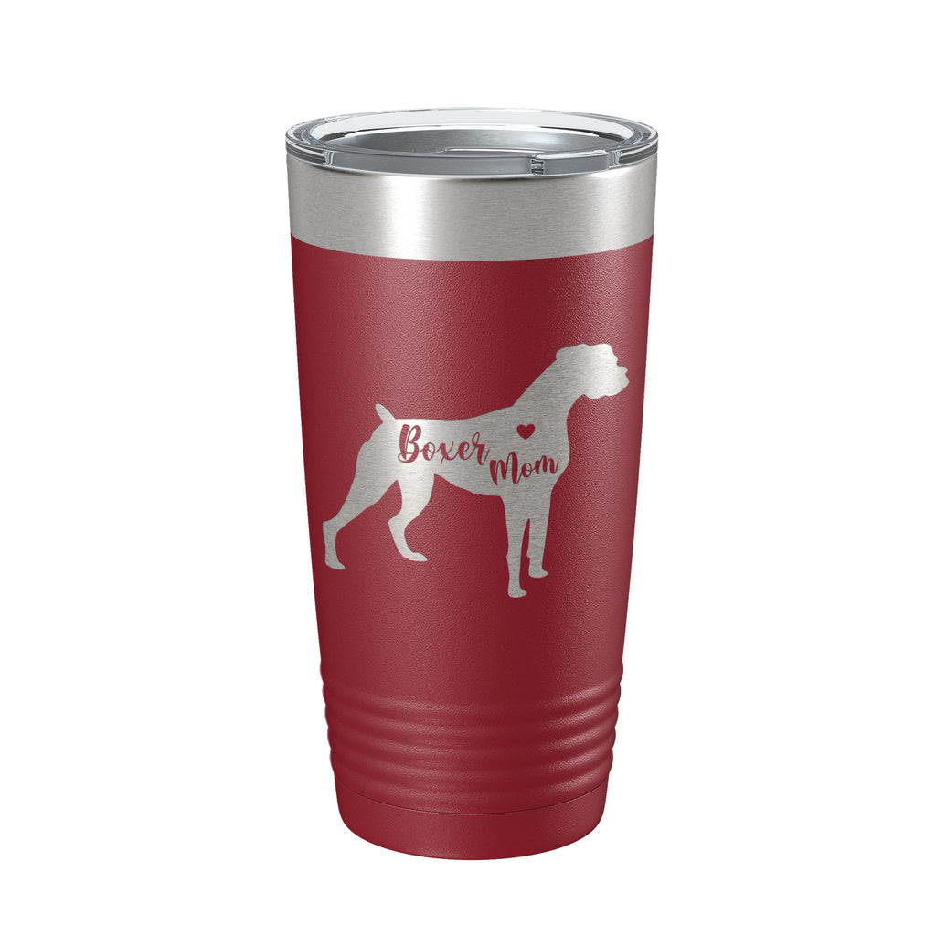 Boxer Mom Tumbler Dog Travel Mug Gift Insulated Laser Engraved Coffee Cup 20 oz