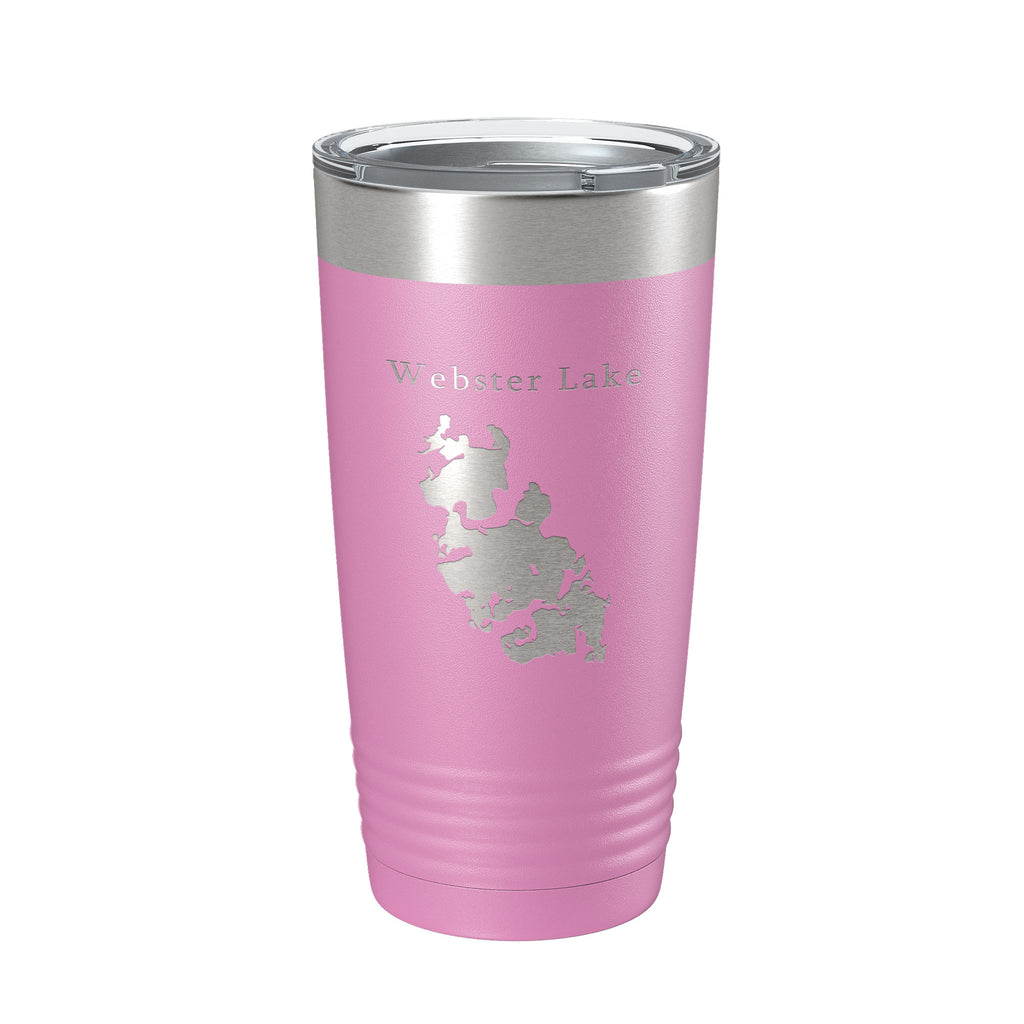 Webster Lake Map Tumbler Travel Mug Insulated Laser Engraved Coffee Cup Massachusetts 20 oz