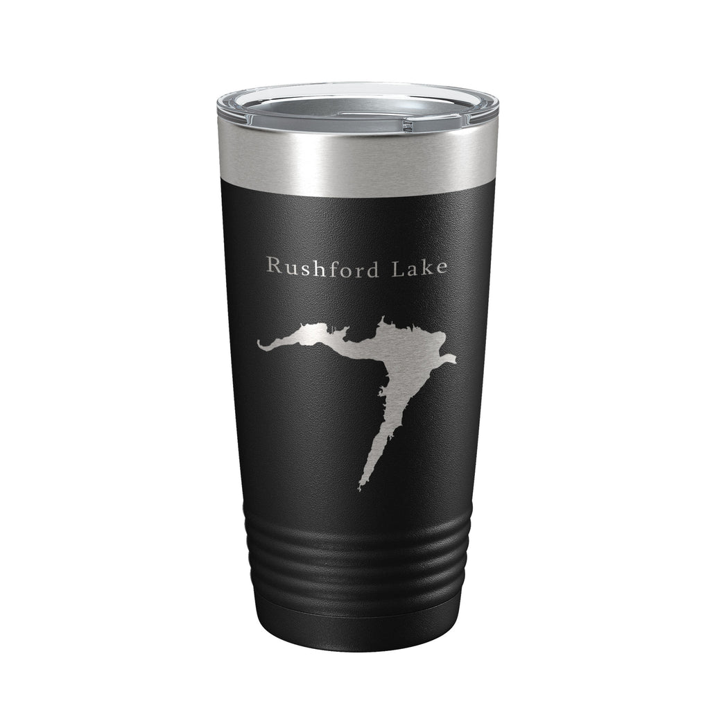 Rushford Lake Map Tumbler Travel Mug Insulated Laser Engraved Coffee Cup New York 20 oz