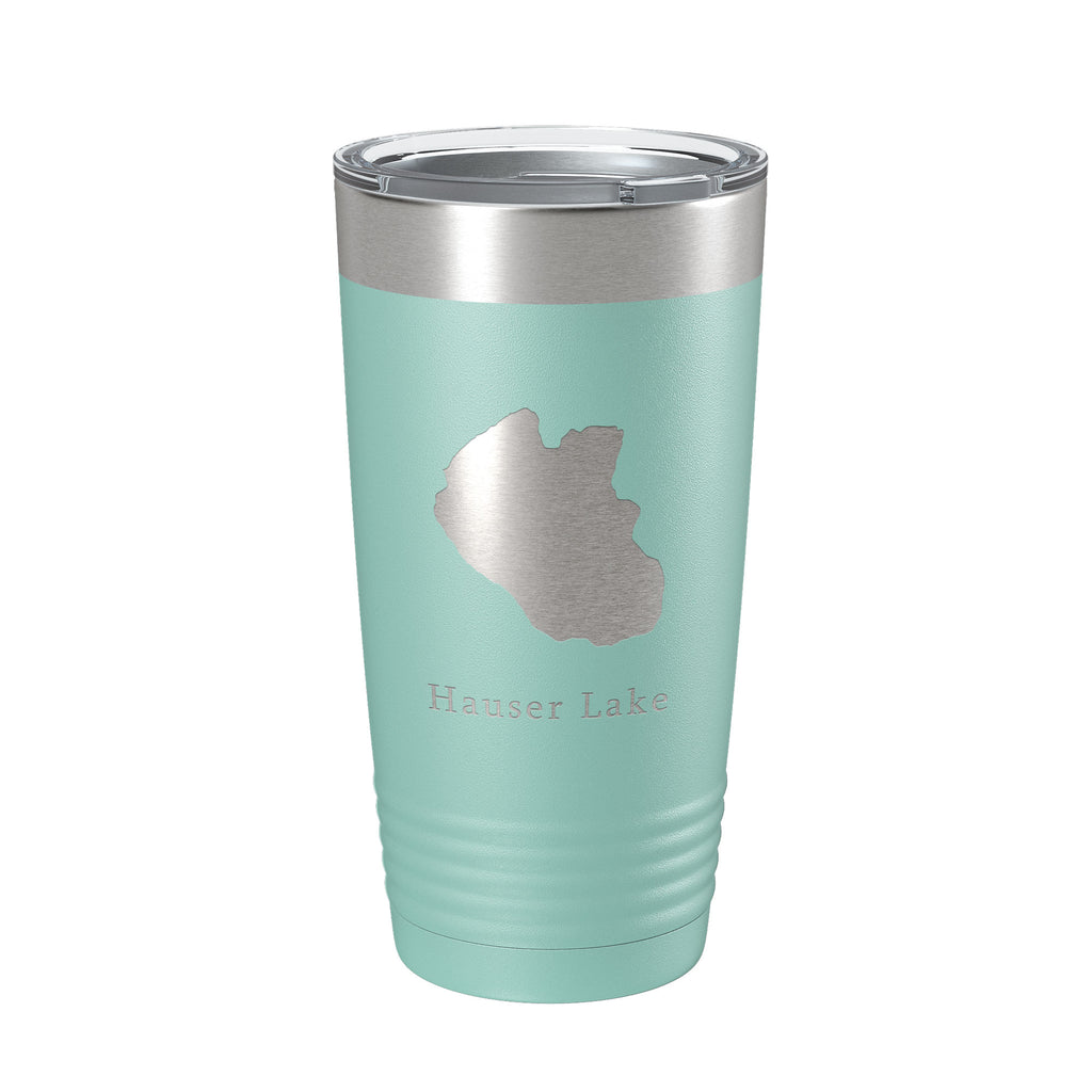 Hauser Lake Map Tumbler Travel Mug Insulated Laser Engraved Coffee Cup Idaho 20 oz