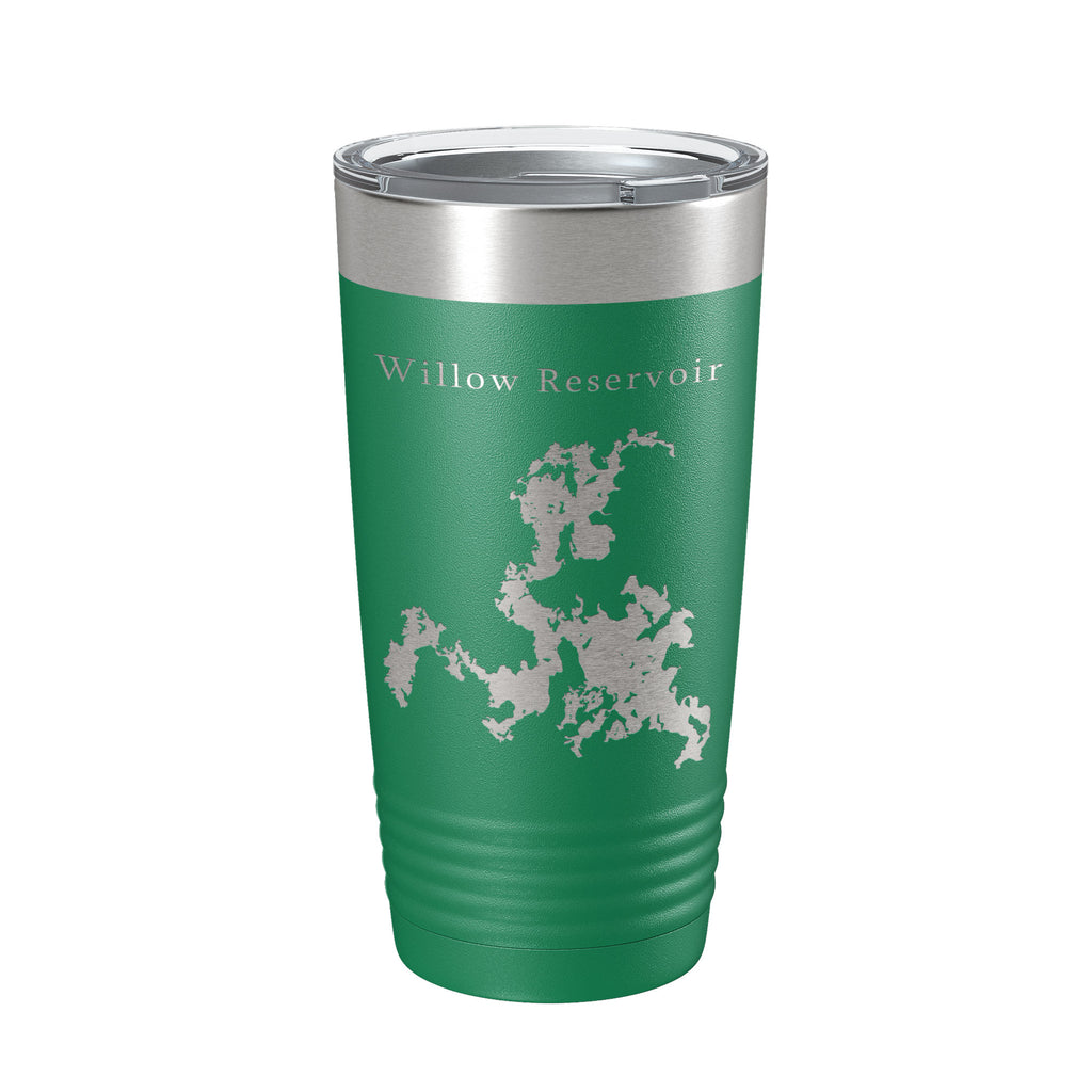 Willow Reservoir Tumbler Lake Map Travel Mug Insulated Laser Engraved Coffee Cup Wisconsin 20 oz