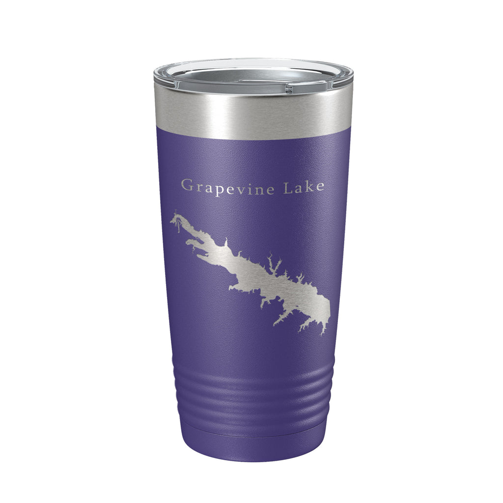 Grapevine Lake Map Tumbler Travel Mug Insulated Laser Engraved Coffee Cup Texas 20 oz