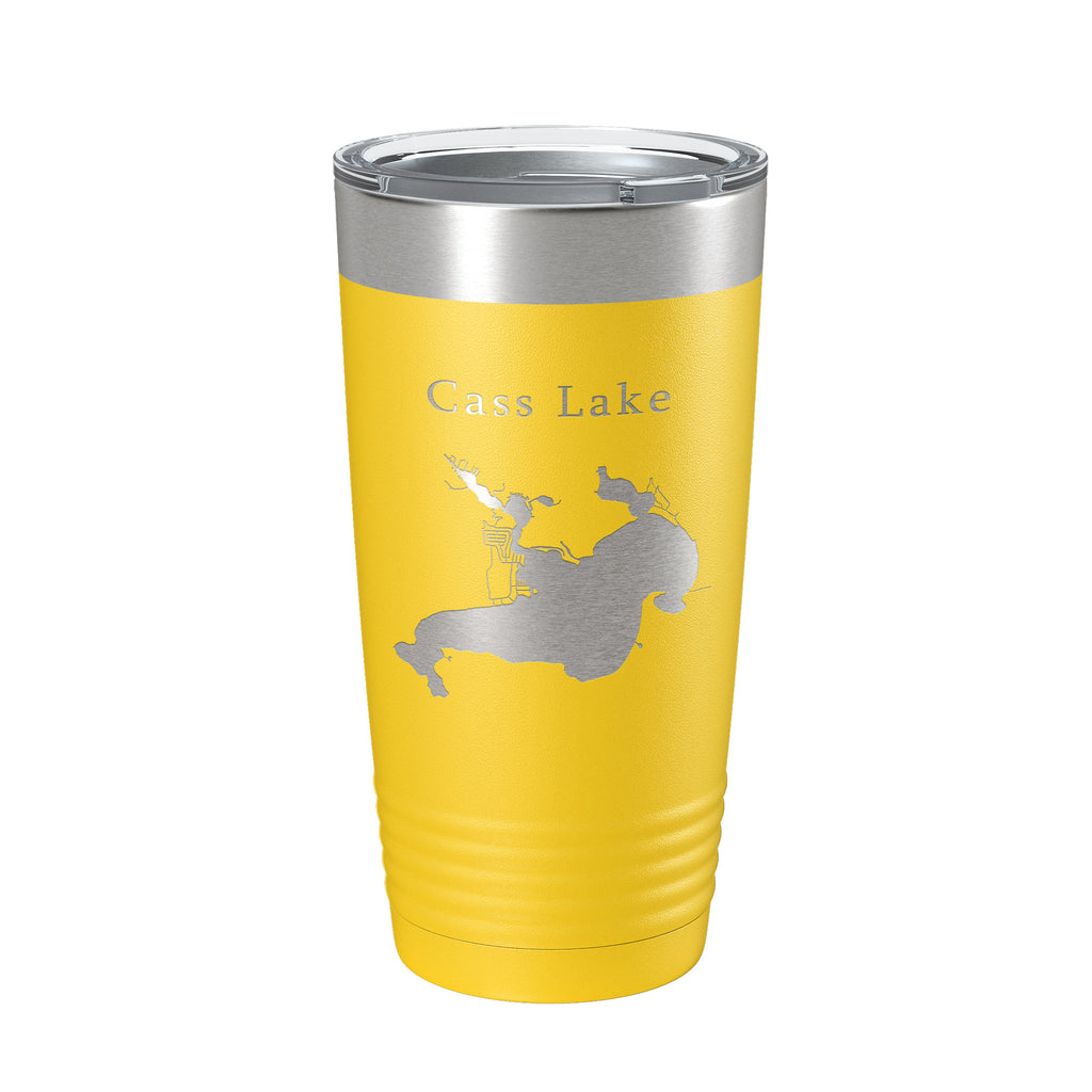 Cass Lake Map Tumbler Travel Mug Insulated Laser Engraved Coffee Cup Michigan 20 oz