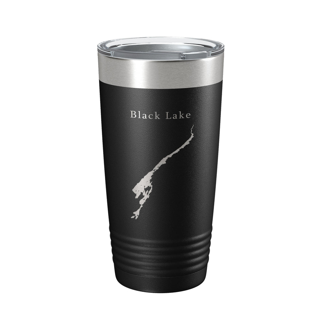 Black Lake Map Tumbler Travel Mug Insulated Laser Engraved Coffee Cup New York 20 oz