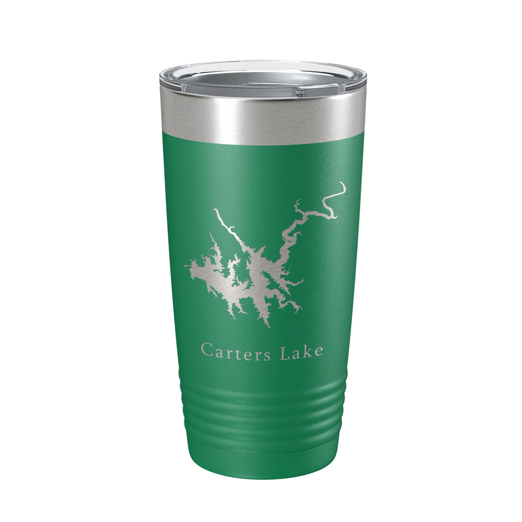 Carters Lake Map Tumbler Travel Mug Insulated Laser Engraved Coffee Cup Georgia 20 oz