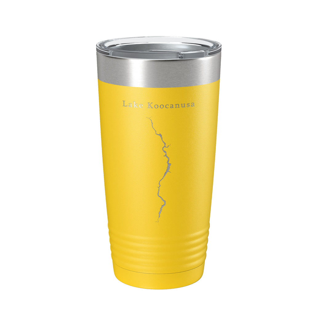 Lake Koocanusa Map Tumbler Travel Mug Insulated Laser Engraved Coffee Cup Montana British Columbia 20 oz