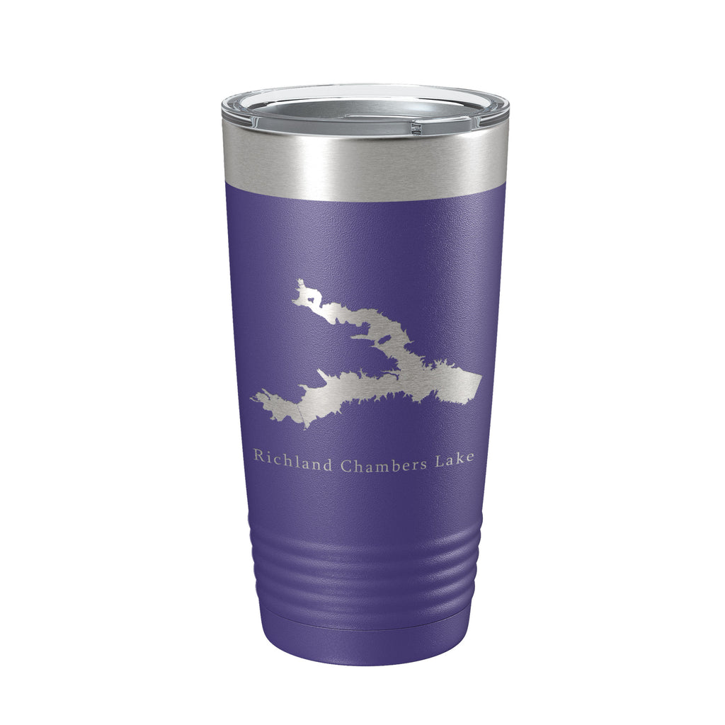 Richland Chambers Lake Reservoir Map Tumbler Travel Mug Insulated Laser Engraved Coffee Cup Texas 20 oz