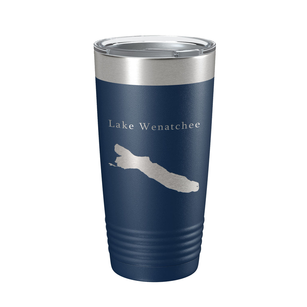 Lake Wenatchee Map Tumbler Travel Mug Insulated Laser Engraved Coffee Cup Washington 20 oz