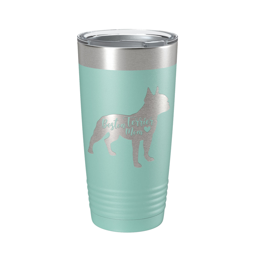 Boston Terrier Mom Tumbler Dog Travel Mug Gift Insulated Laser Engraved Coffee Cup 20 oz