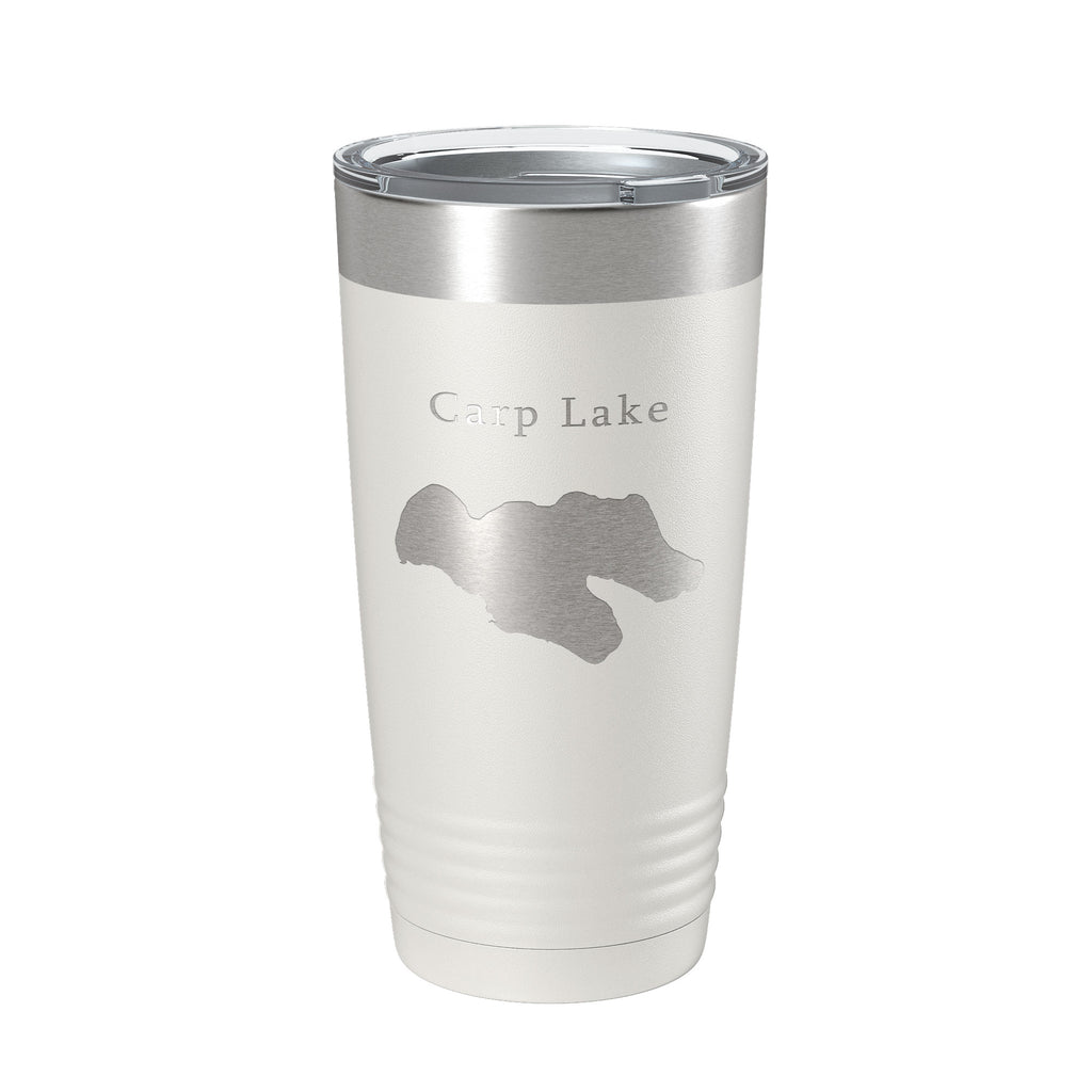 Carp Lake Map Tumbler Travel Mug Insulated Laser Engraved Coffee Cup Michigan 20 oz