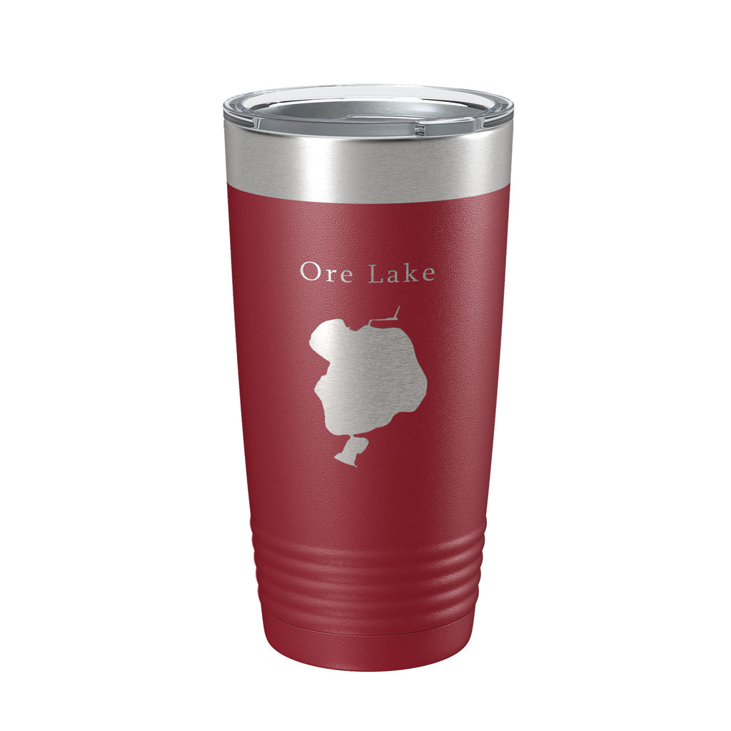 Ore Lake Map Tumbler Travel Mug Insulated Laser Engraved Coffee Cup Huron River Chain of Lakes Michigan 20 oz